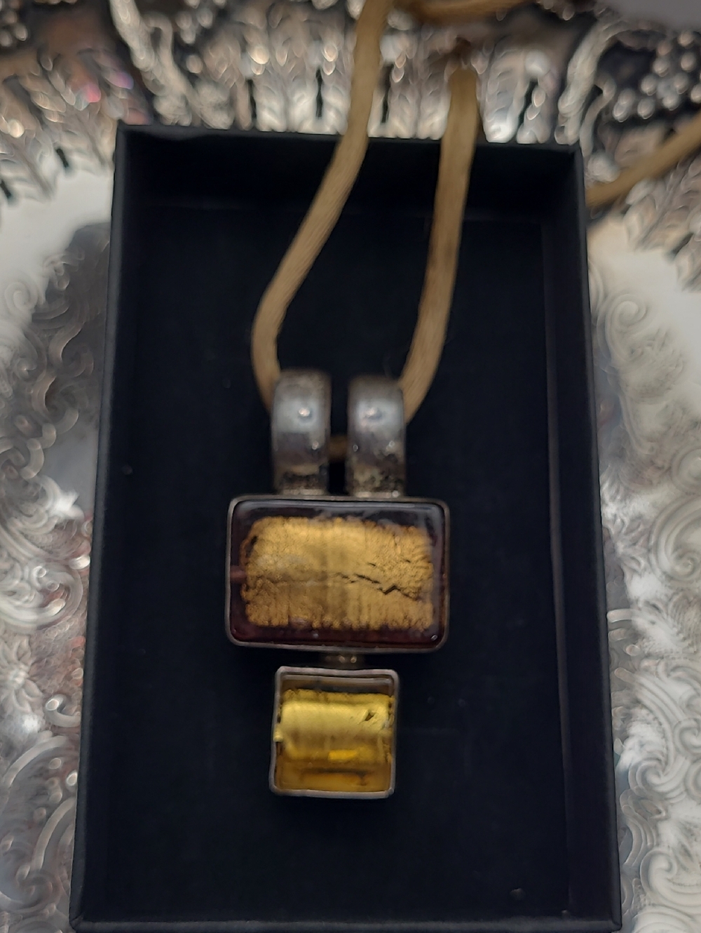 Sterling Murano Glass Demucha Necklace